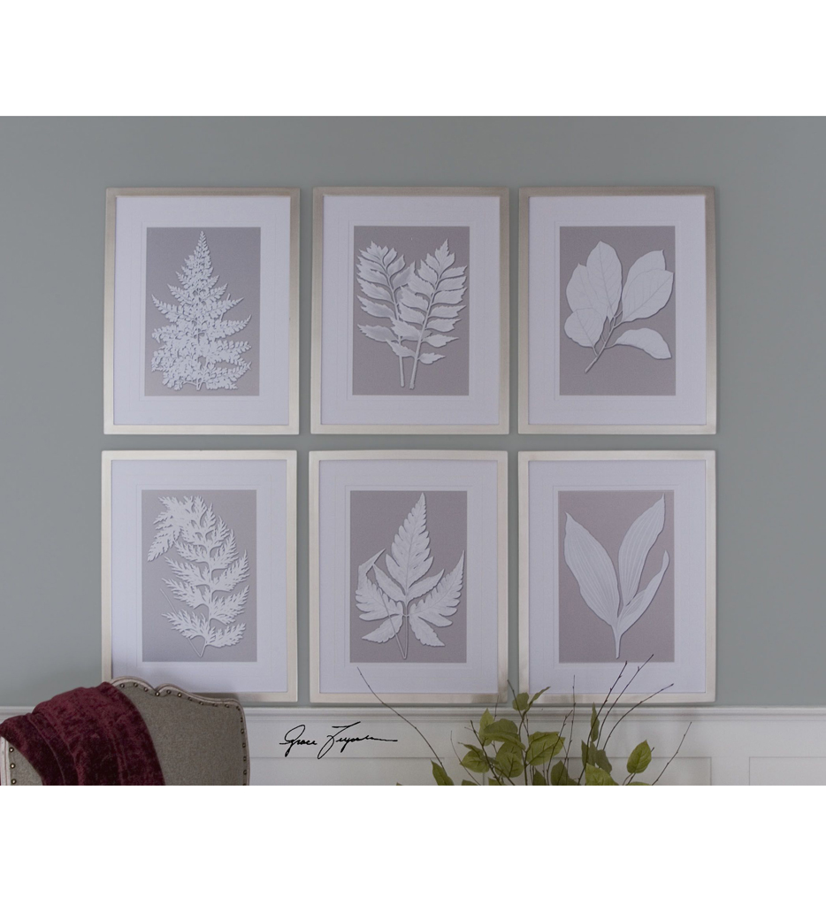 Uttermost 41394 Moonlight Ferns Framed Art (Set of 6)