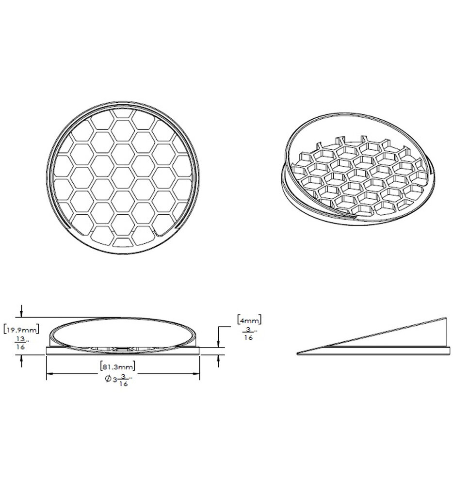 Snap-on Honeycomb Louver Glare Control for Landscape Lighting Grand Accent Light