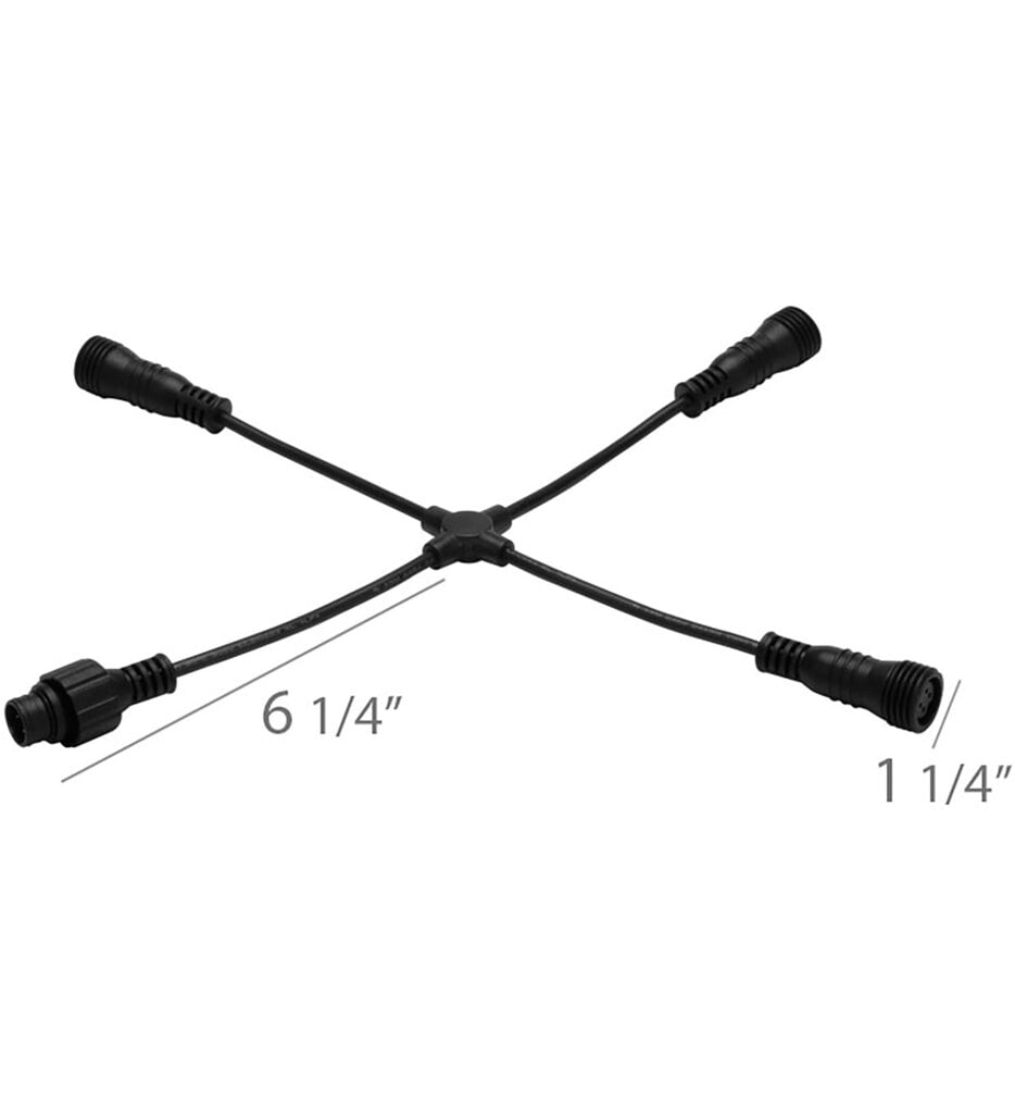LED 12V Strip Light 4-Way X-Connector with Twist Lock Connector