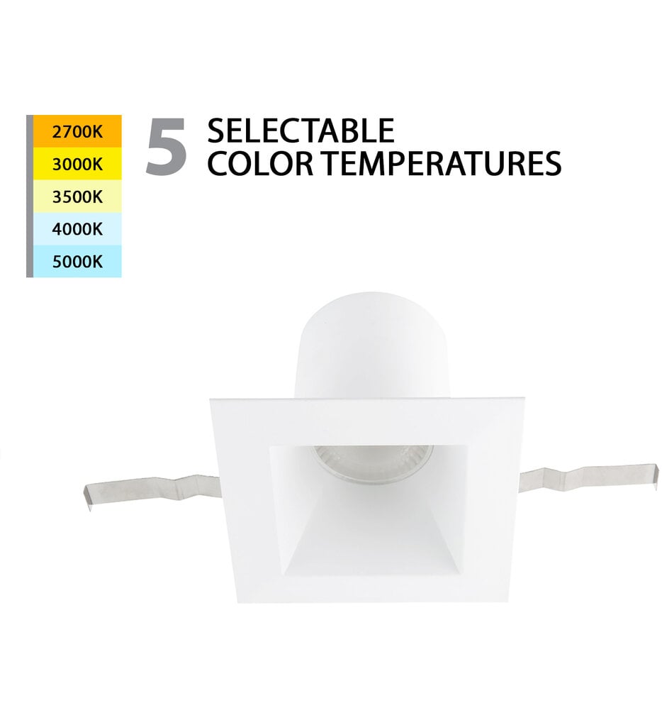 Blaze LED 6in Square Recessed Light with New Construction Frame-in Kit 5-CCT Selectable