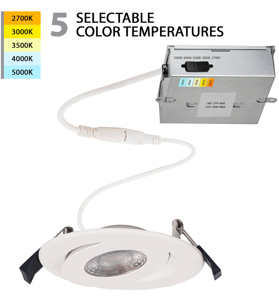 Lotos 6in LED 5-CCT Round Adjustable Recessed Kit