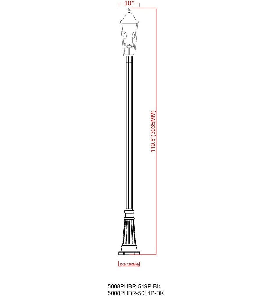 Gannon 120.75" Outdoor Post Light