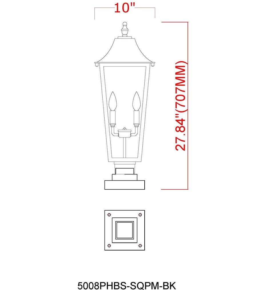 Gannon 27.75" Outdoor Pier Mount