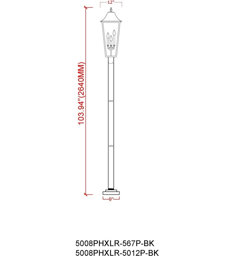 Gannon 105.25" Outdoor Post Light