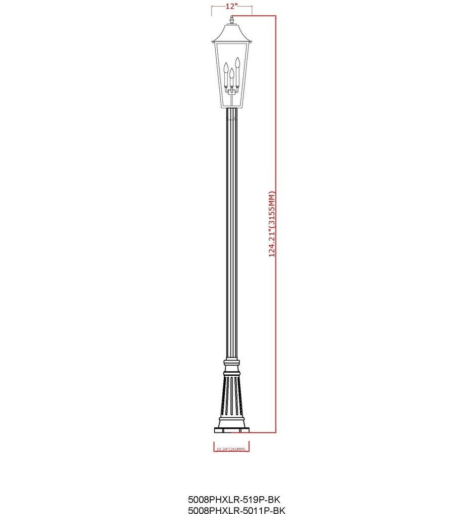 Gannon 125.5" Outdoor Post Light
