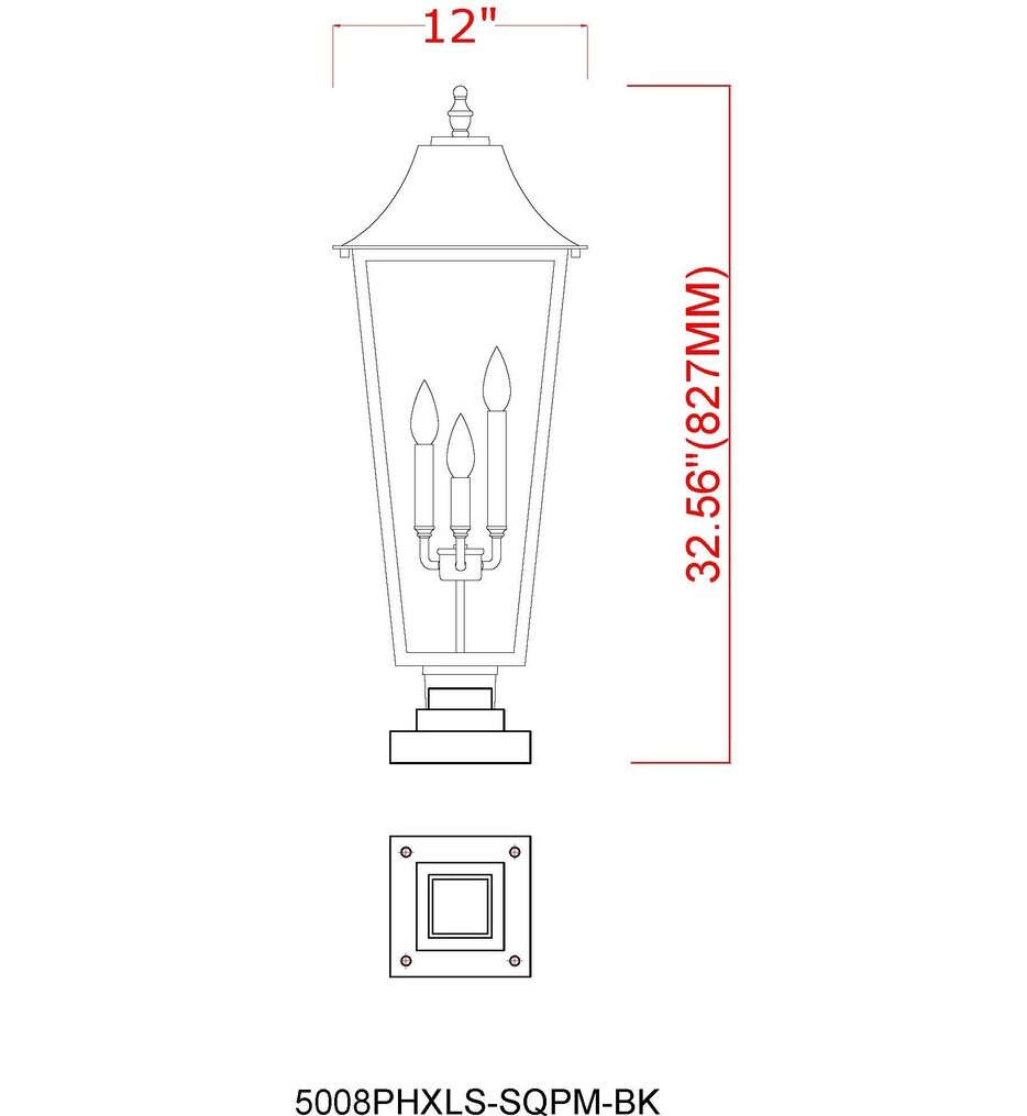 Gannon 32.5" Outdoor Pier Mount