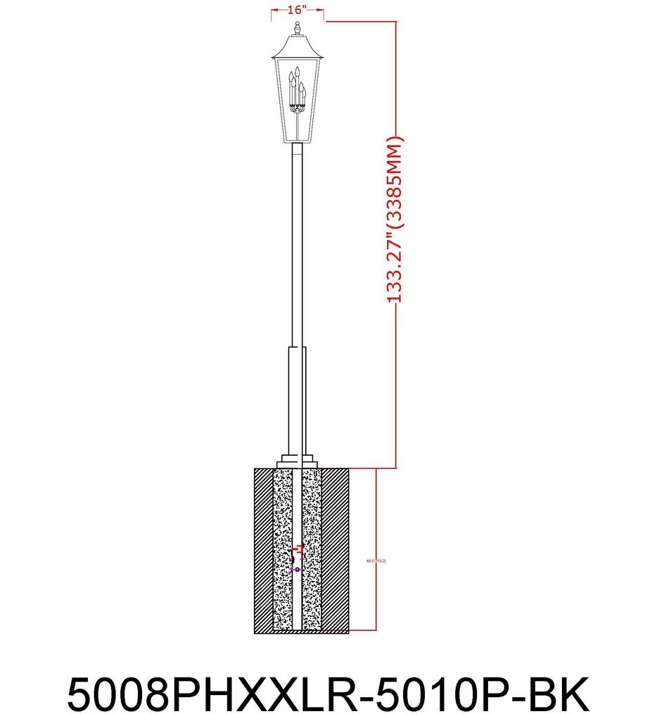Gannon 134.75" Outdoor Post Light