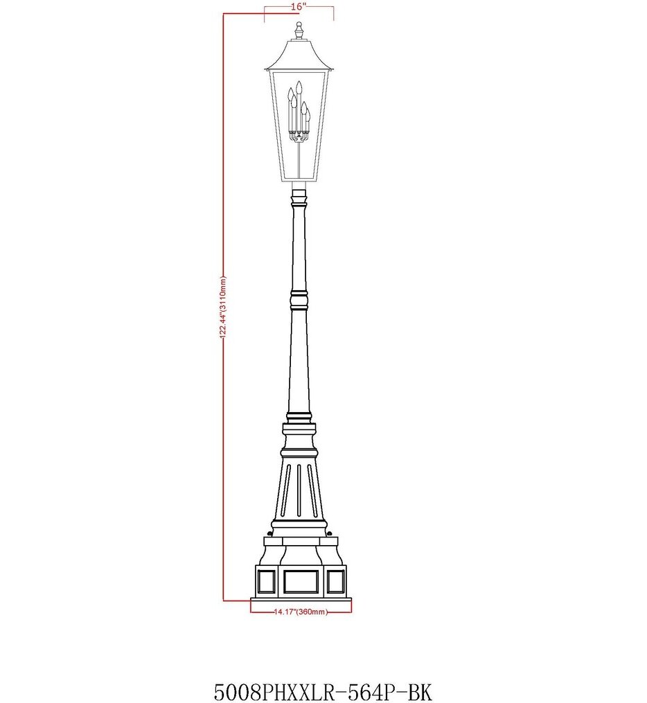 Gannon 122.25" Outdoor Post Light