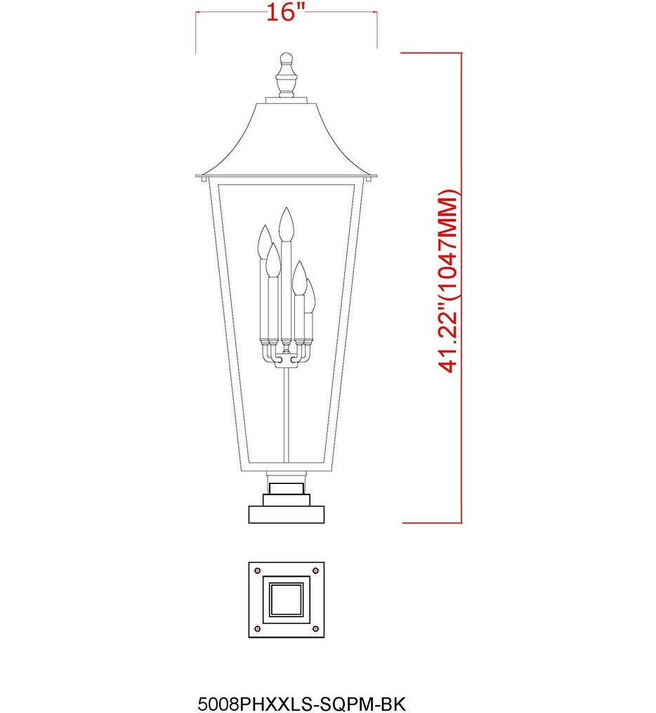 Gannon 41.25" Outdoor Pier Mount