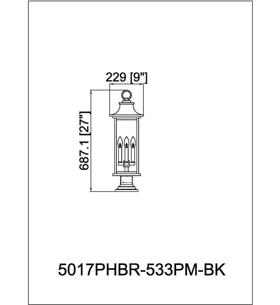 Tiberius 27.25" Outdoor Pier Mount Light