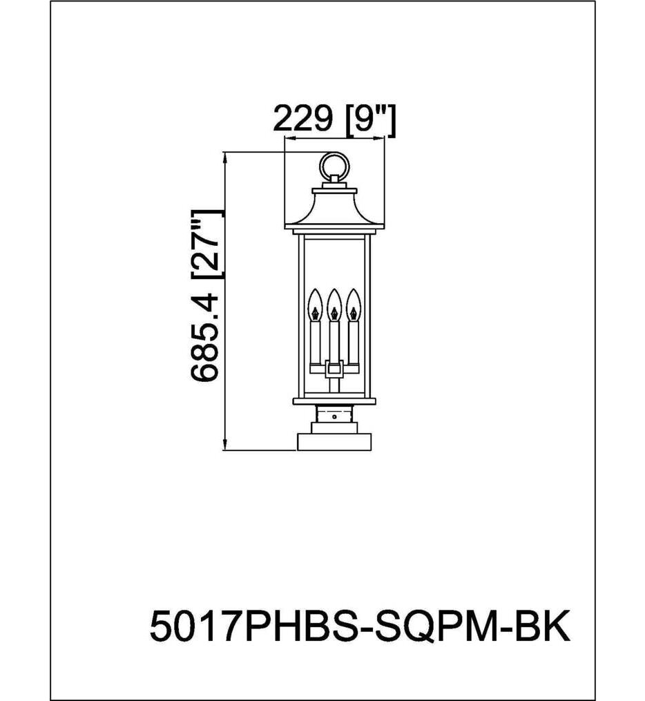 Tiberius 27" Outdoor Pier Mount Light