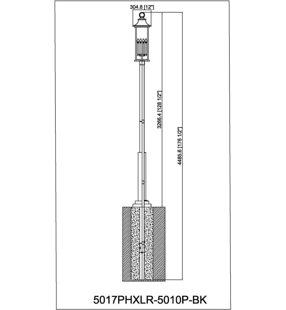 Tiberius 129.5" Outdoor Post Light