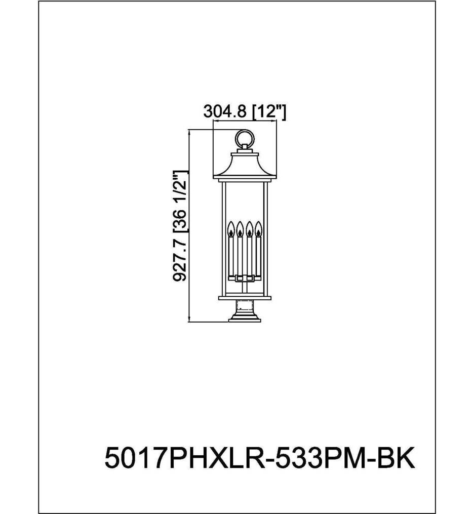 Tiberius 36.75" Outdoor Pier Mount Light