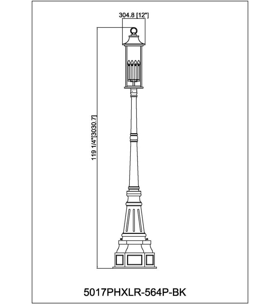 Tiberius 116.75" Outdoor Post Light