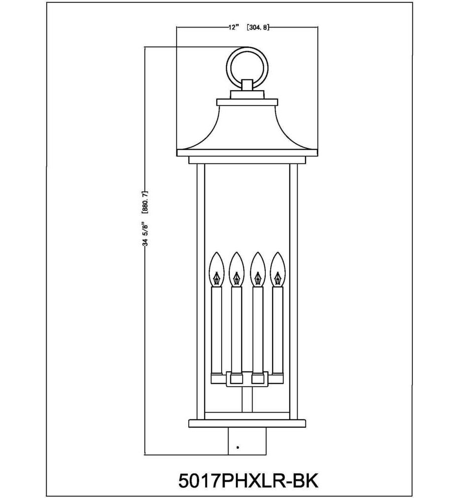 Tiberius 34.75" Outdoor Post Light