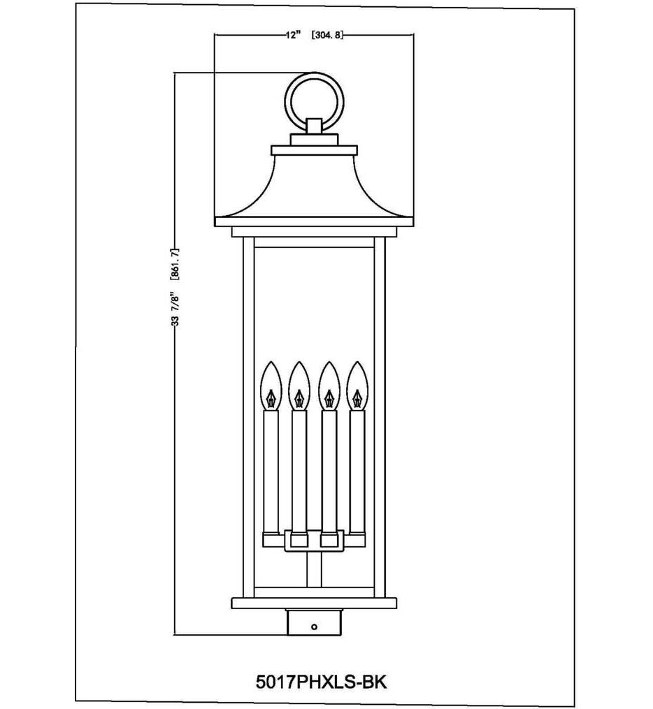Tiberius 34" Outdoor Post Light