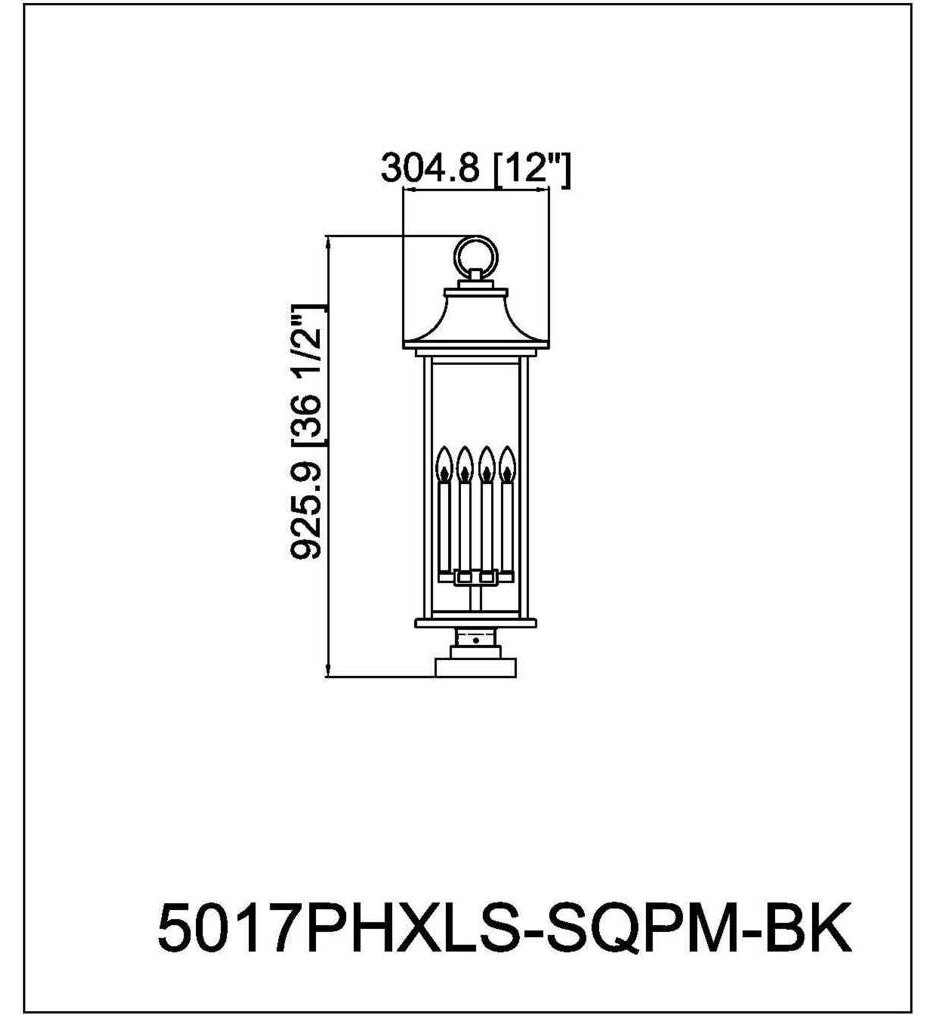 Tiberius 36.5" Outdoor Pier Mount Light