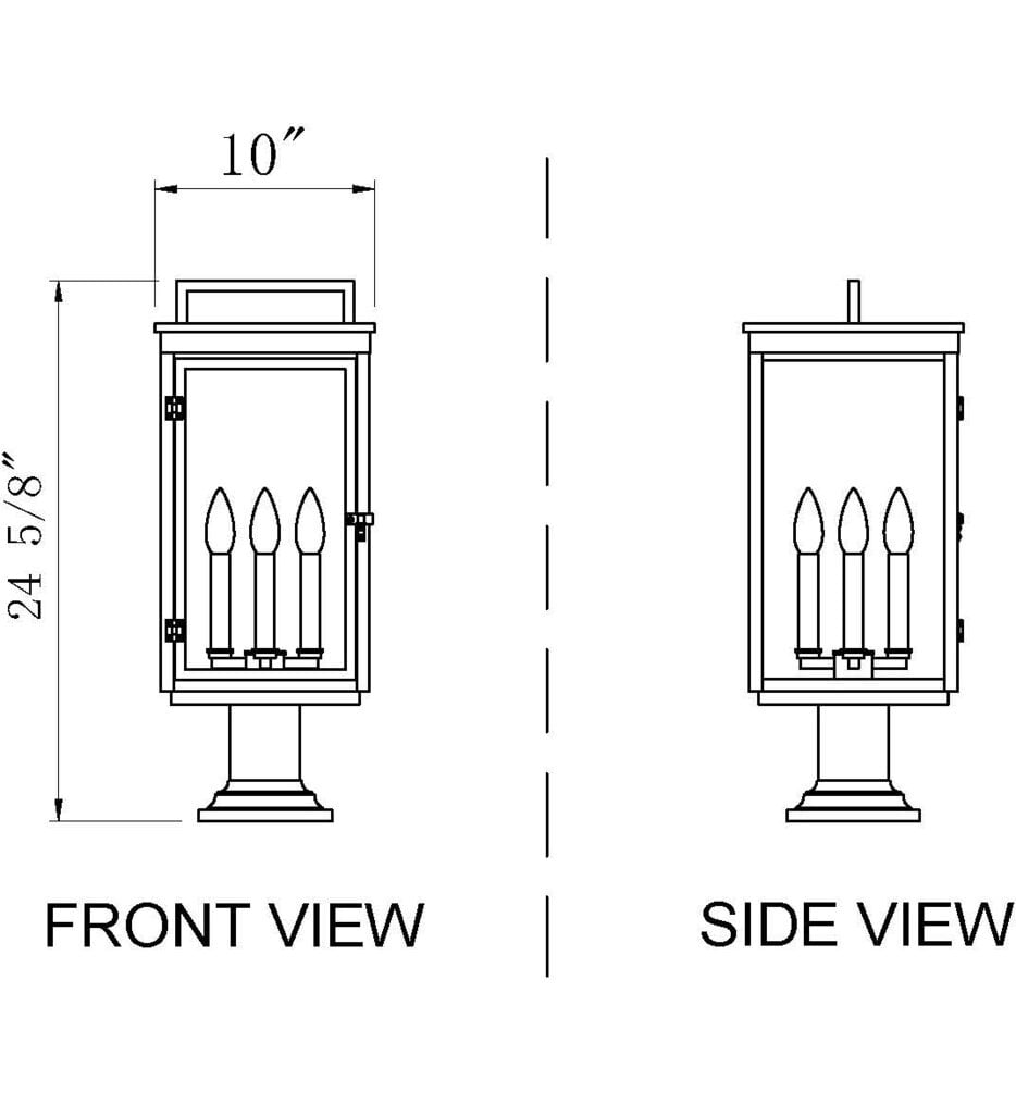 Hartwell 24.75" Outdoor Pier Mount Light