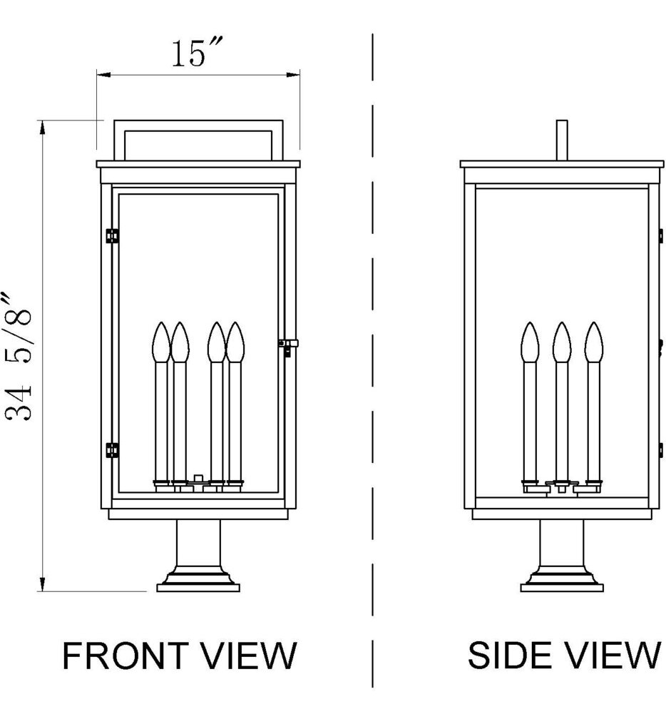 Hartwell 34.75" Outdoor Pier Mount Light