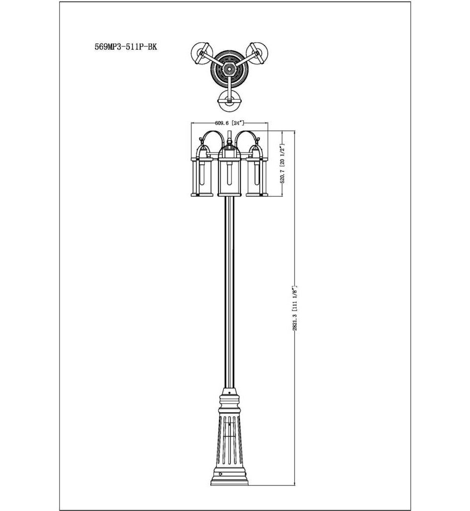 Roundhouse 115" Outdoor Post Light