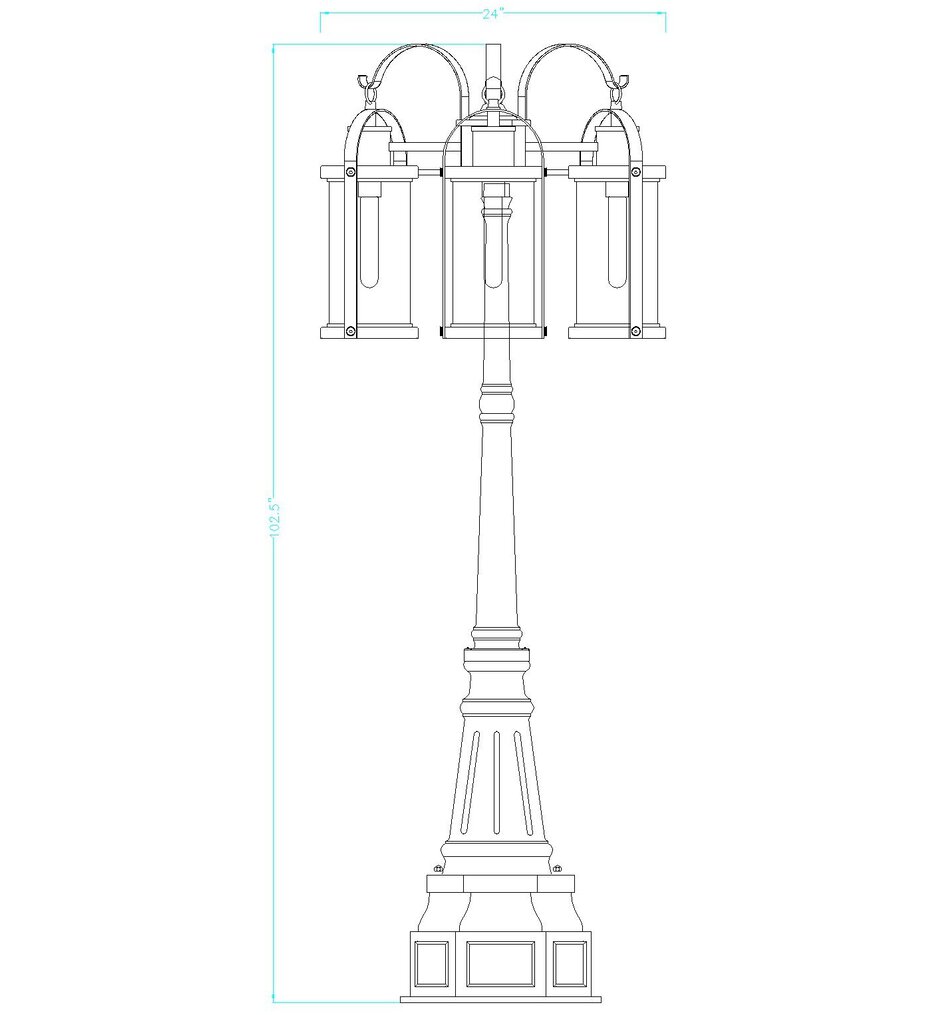 Roundhouse 102.5" Outdoor Post Light