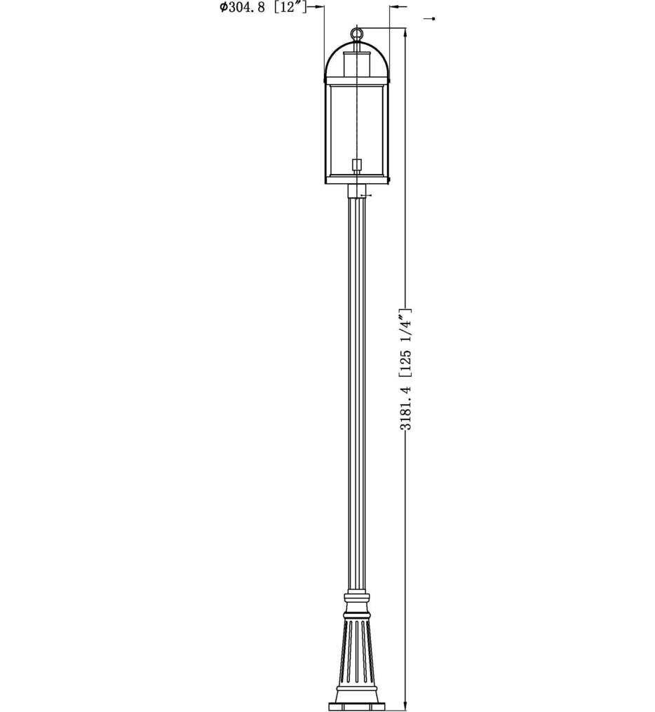 Roundhouse 125.25" Outdoor Post Light