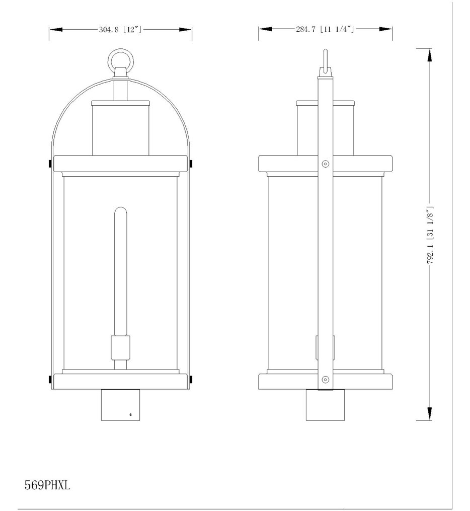 Roundhouse 31.25" Outdoor Post Mount