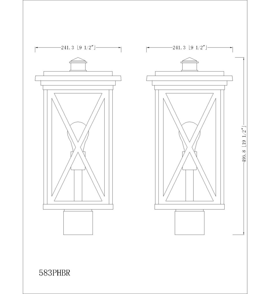 Brookside 19.5" Outdoor Post Mount