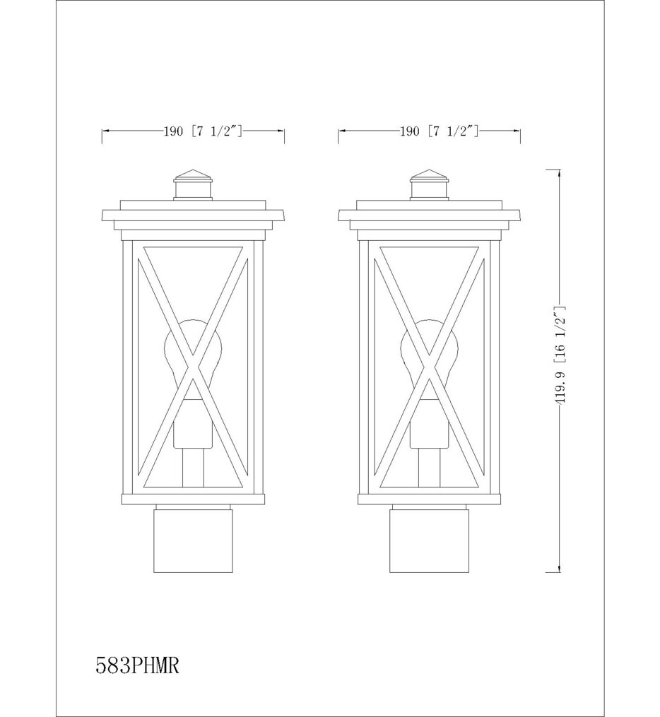 Brookside 16.5" Outdoor Post Mount
