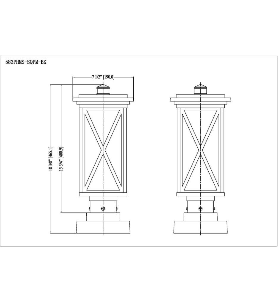 Brookside 18.25" Outdoor Pier Mount