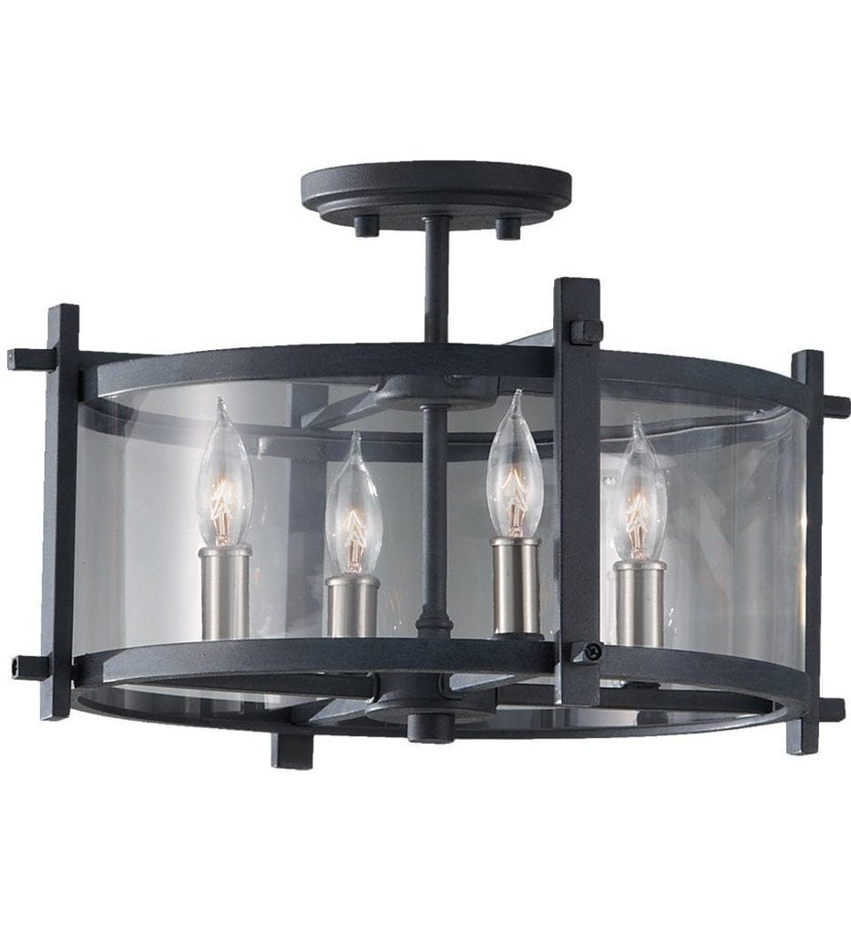 Generation Lighting - SF292AF/BS - House - Ethan 16.38" Semi-Flush
