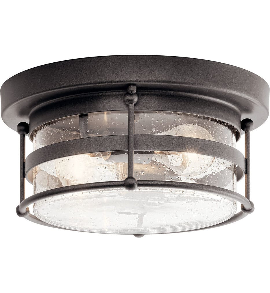 Kichler - 49965AVI - Mill Lane 12.25" Outdoor Flush Mount