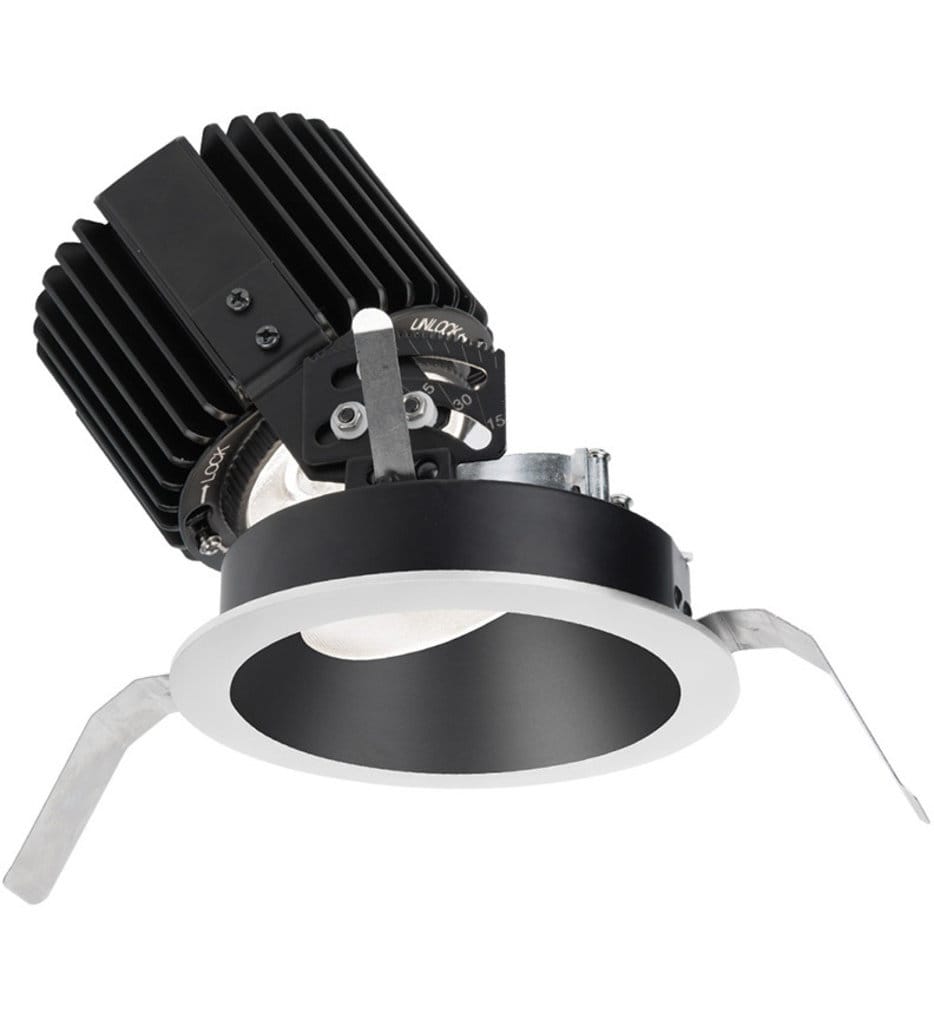 WAC Lighting - R4RAT-S927-BKWT - Volta LED Spot Beam Round Adjustable 4.5" Recessed Trim