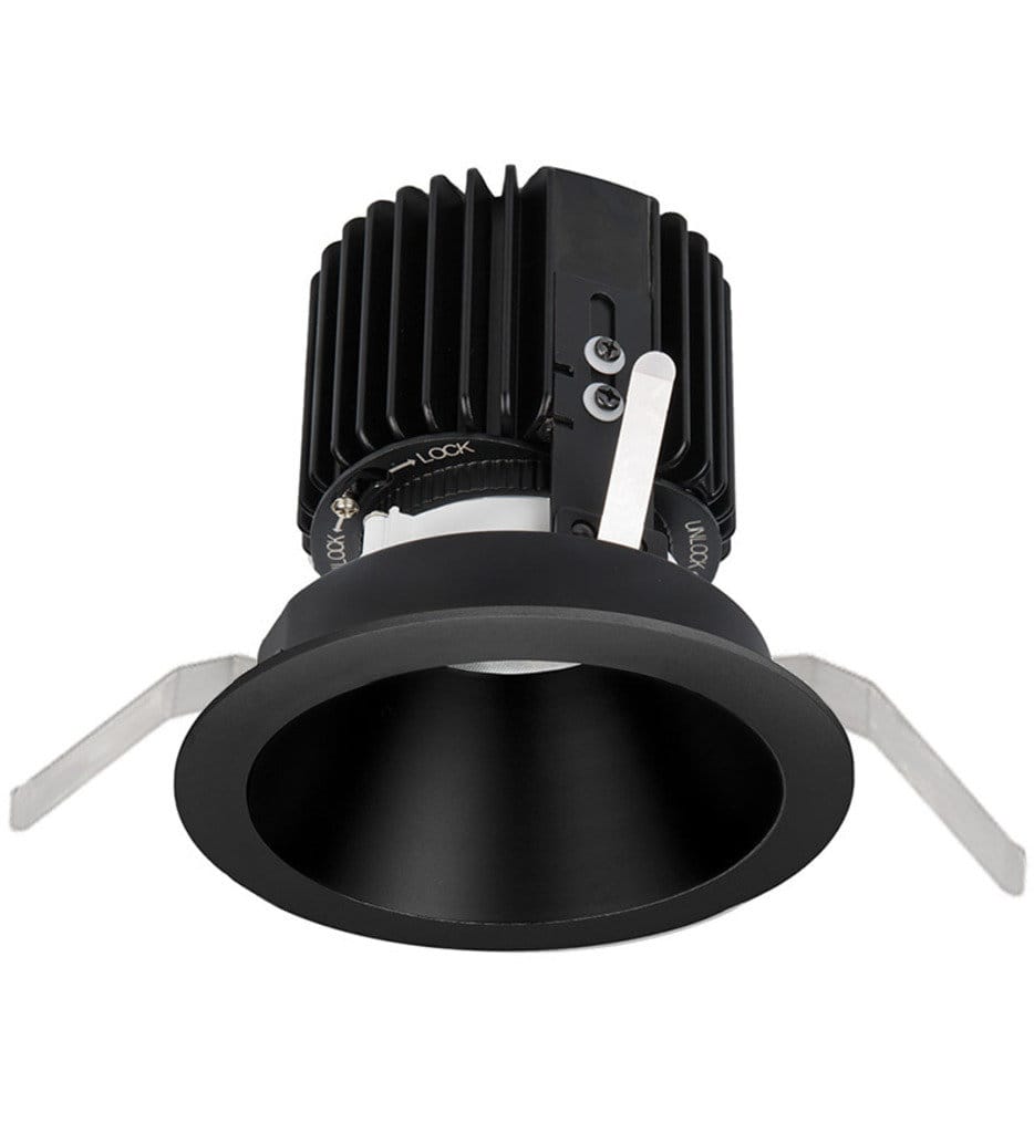WAC Lighting - R4RD2T-W827-BK - Volta LED Wide Flood Beam Round 4.5" Recessed Trim