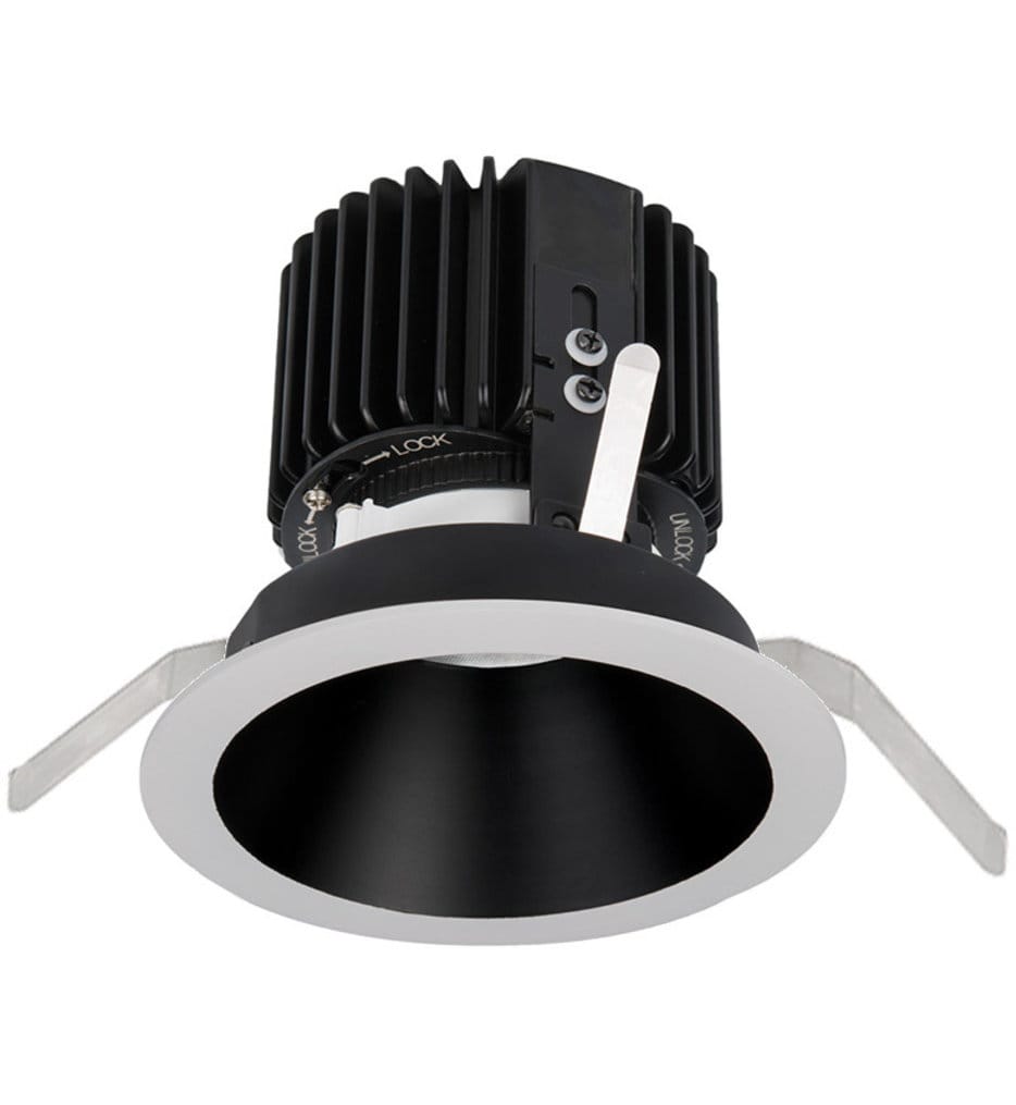 WAC Lighting - R4RD2T-W927-BKWT - Volta LED Wide Flood Beam Round 4.5" Recessed Trim