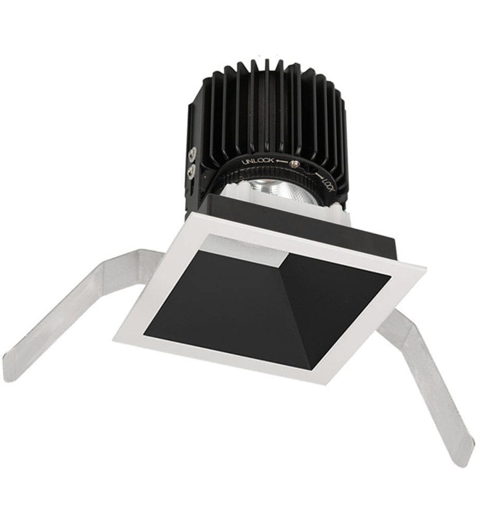WAC Lighting - R4SD2T-W835-BKWT - Volta LED Wide Flood Beam Square 4.5" Recessed Trim
