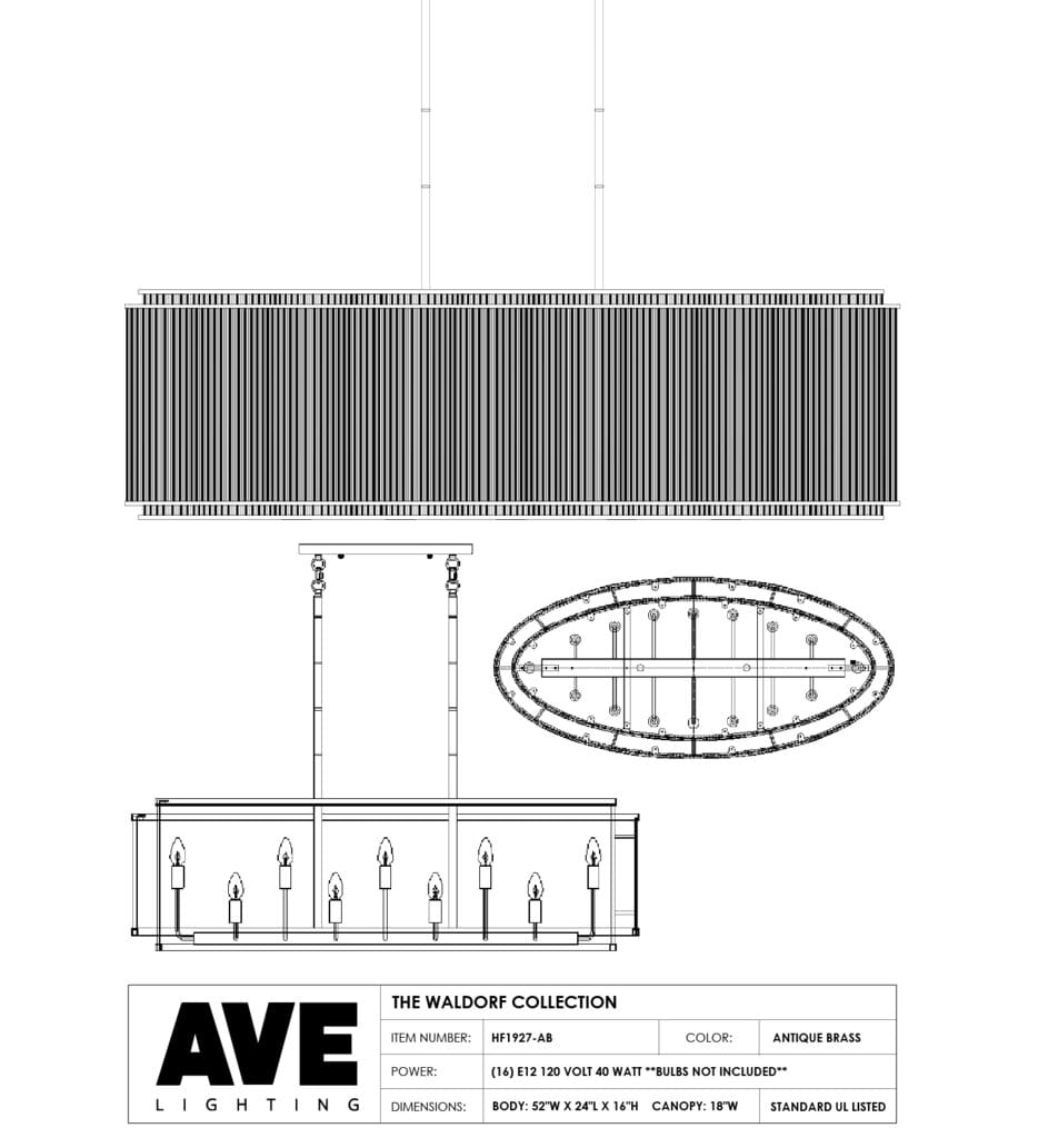 Avenue Lighting - Waldorf 52" Chandelier
