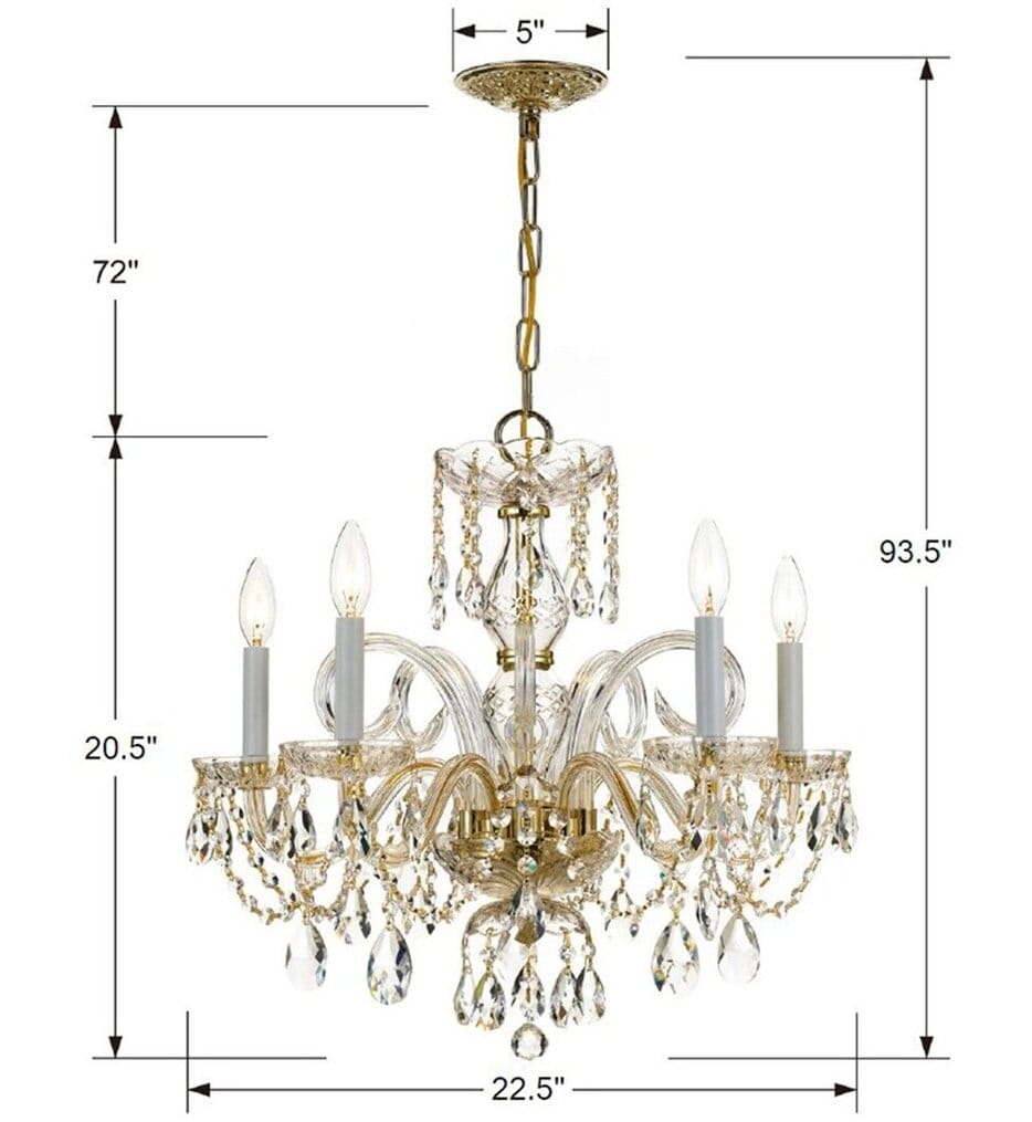 Crystorama - 1005-PB-CL-MWP - Traditional Crystal 22" Chandelier