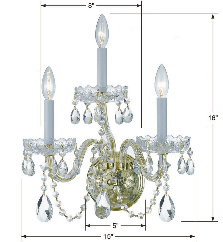 Crystorama - Traditional Crystal 16" Wall Sconce