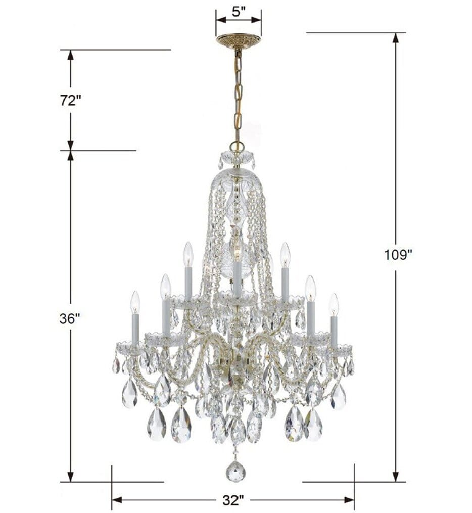 Crystorama - 1110-PB-CL-MWP - Traditional Crystal 32" Chandelier