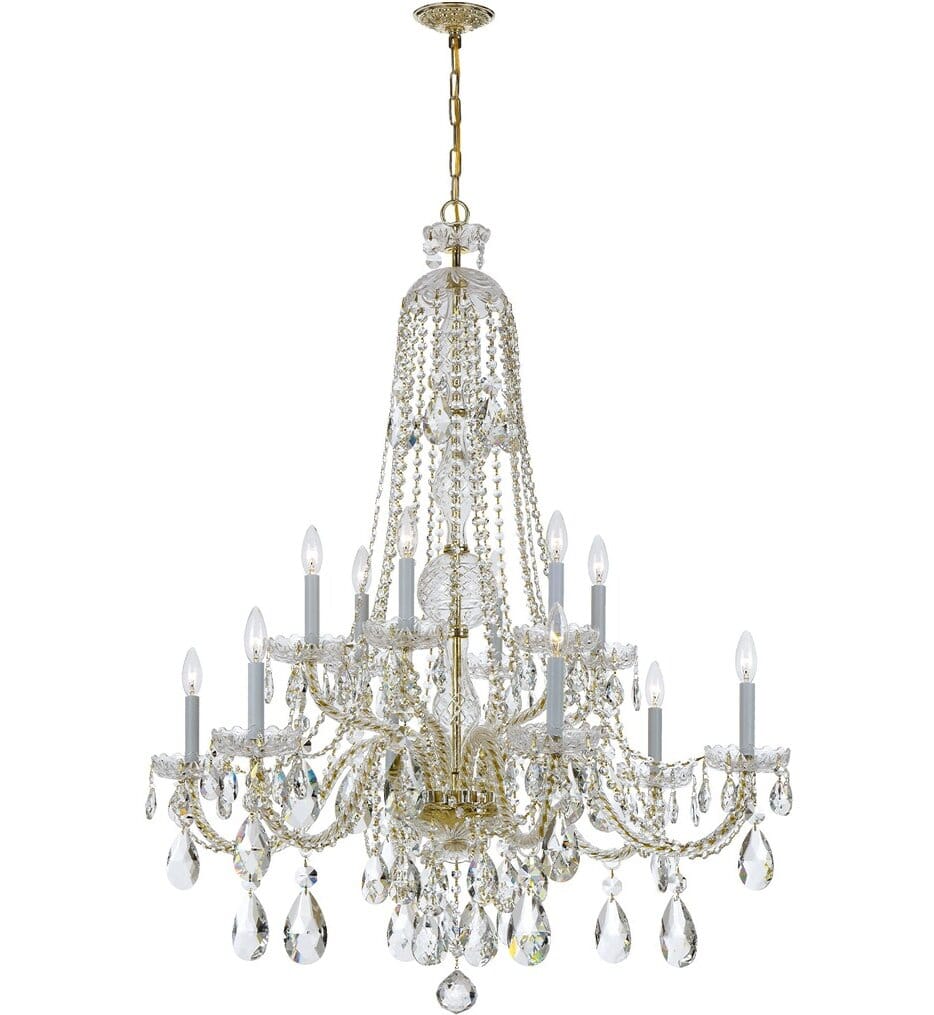 Crystorama - 1112-PB-CL-MWP - Traditional Crystal 37.5" Chandelier