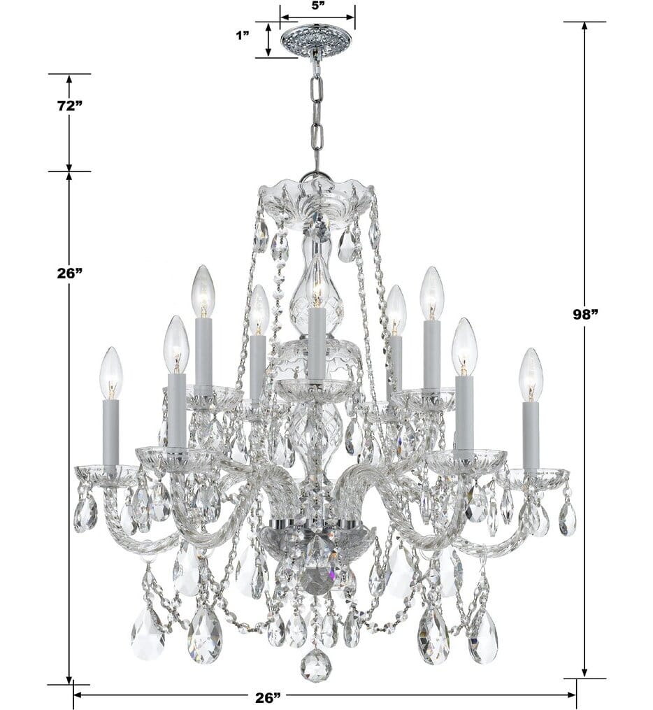 Crystorama - 1130-CH-CL-MWP - Traditional Crystal 26" Chandelier