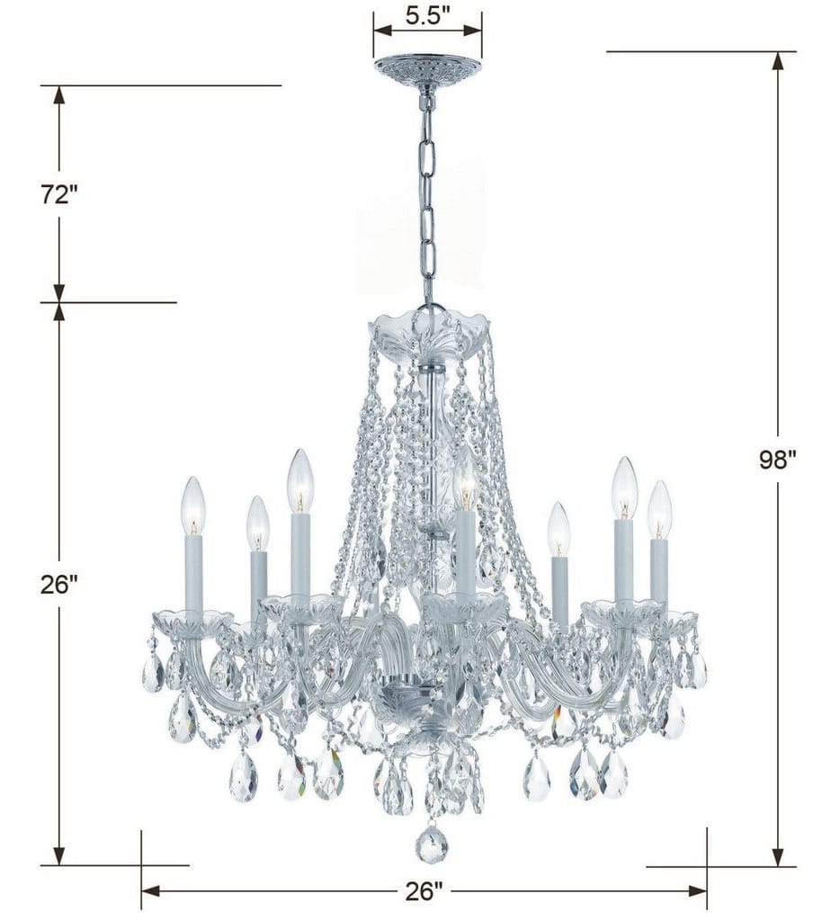 Crystorama - 1138-CH-CL-MWP - Traditional Crystal 26" Chandelier