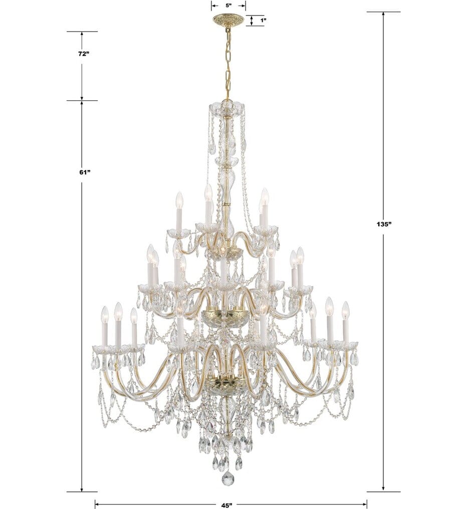 Crystorama - Traditional Crystal 45" Chandelier