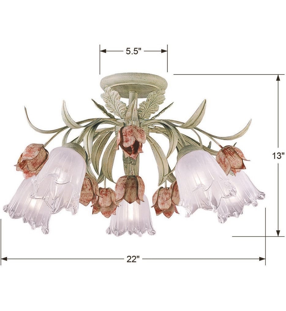 Crystorama - Southport 22" Semi Flush