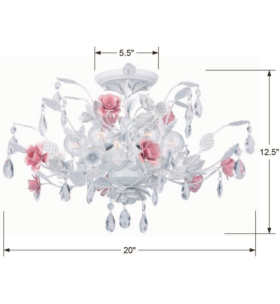 Crystorama - 4850-WW - Lola 20" Semi Flush