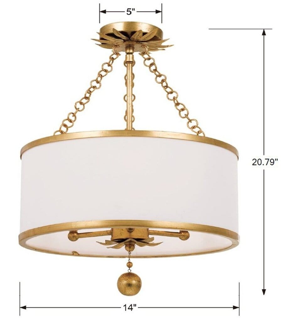 Crystorama - Broche 14" Semi Flush