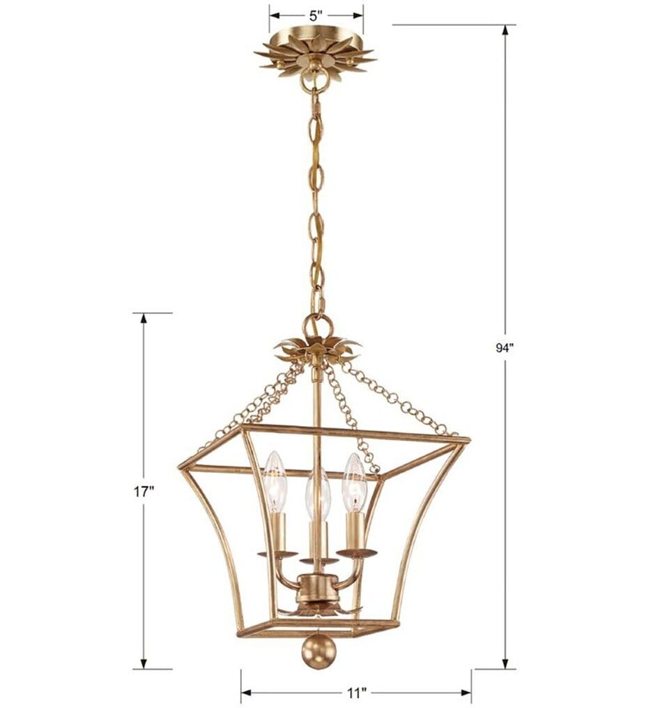 Crystorama - 514-GA - Broche 11" Pendant