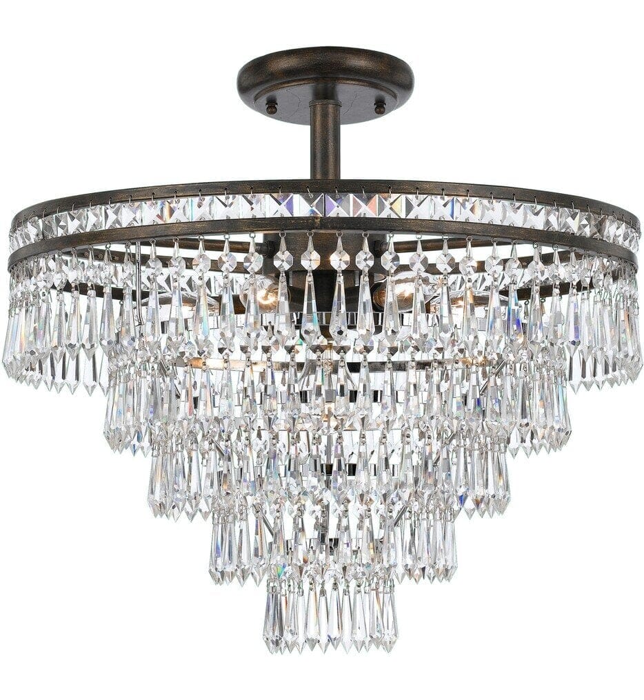 Crystorama - 5264-EB-CL-MWP_CEILING - Mercer 20" Semi Flush