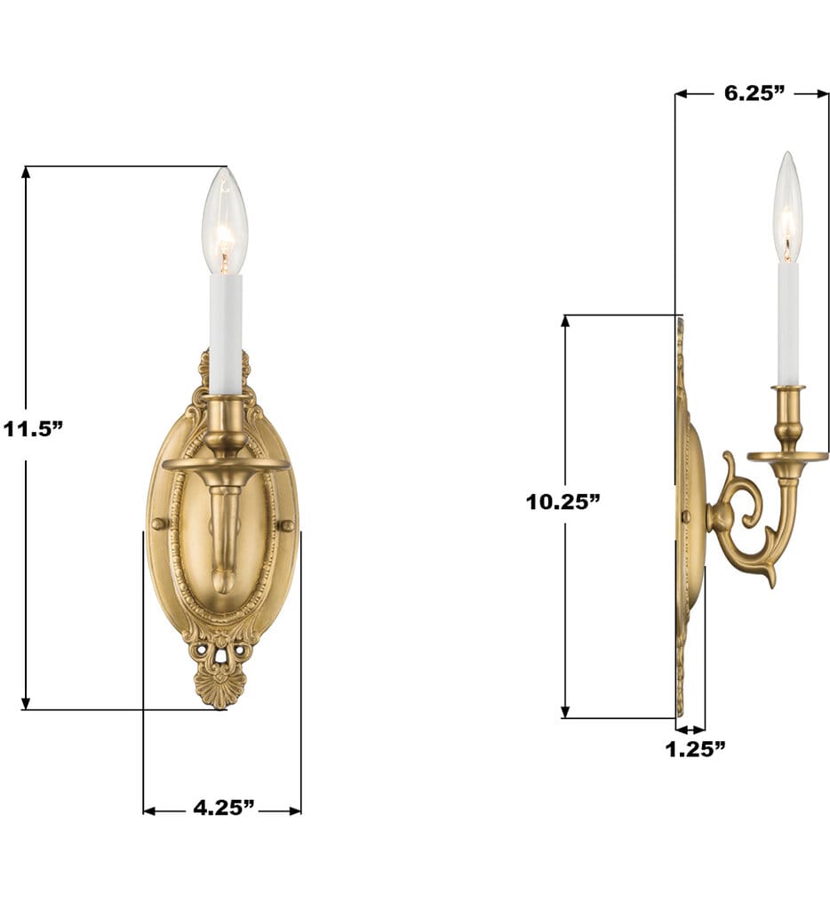 Crystorama - 621-AG - Milford 11.5-Inch Wall Sconce